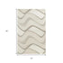 8' X 10' Ivory And Gray Wool Abstract Hand Tufted Area Rug